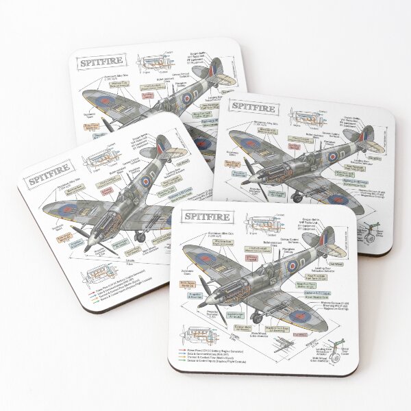 Item preview, Spitfire WWII Aircraft - Cross-section Isometric Drawing designed and sold by Rhu Creations.