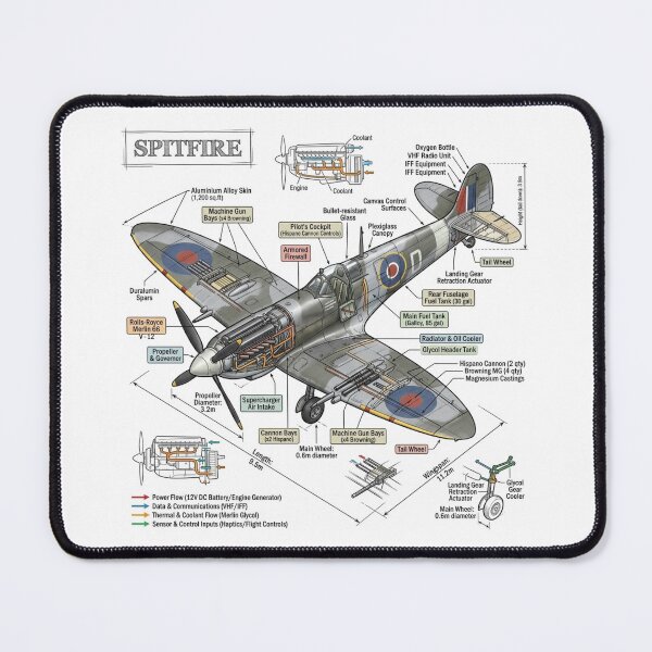 Item preview, Spitfire WWII Aircraft - Cross-section Isometric Drawing designed and sold by Rhu Creations.