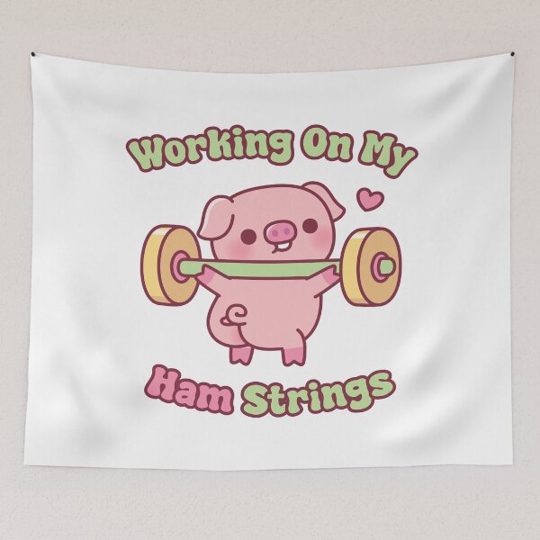 Item preview, Funny Pig Lifting Weights Working On My Ham Strings designed and sold by rustydoodle.