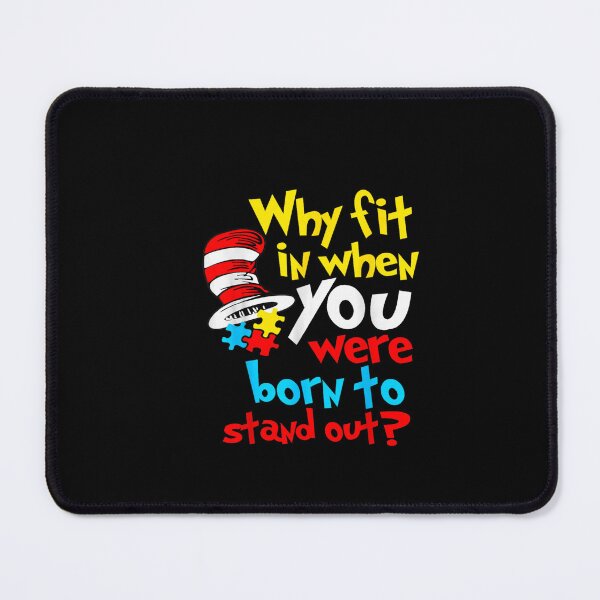 Item preview, Why Fit in Doctor Teacher Cat in Hat Cool Autism Awareness designed and sold by ArtFunDib.