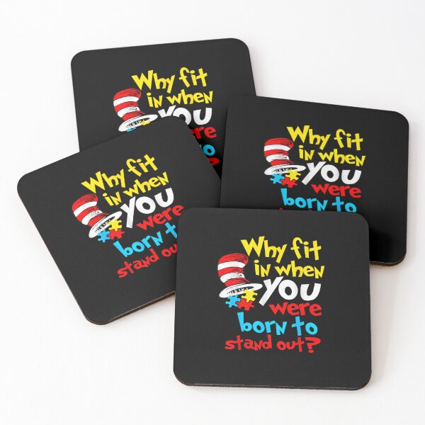 Item preview, Why Fit in Doctor Teacher Cat in Hat Cool Autism Awareness designed and sold by ArtFunDib.