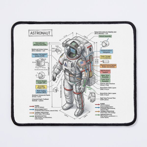 Item preview, Astronaut - Cross-section Isometric Drawing designed and sold by Rhu Creations.