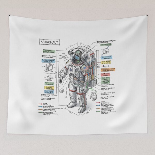 Item preview, Astronaut - Cross-section Isometric Drawing designed and sold by Rhu Creations.