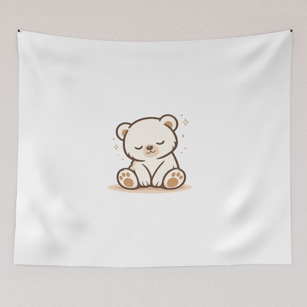 Item preview, Cute Minimal Sleeping Bear Aesthetic Illustration designed and sold by M.Store.