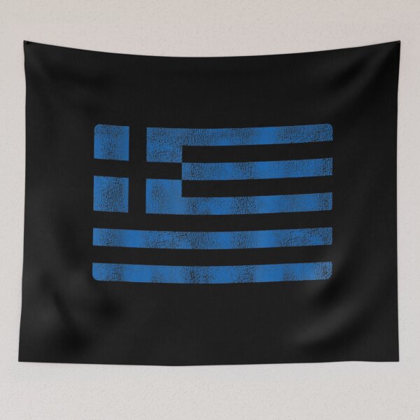 Item preview, Distressed Greece National Flag Retro Grunge Style Greek Pride Graphic Art designed and sold by River Silva.