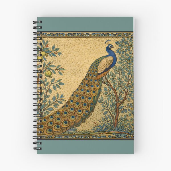 Item preview, Art Nouveau Peacock Botanical Illustration – Vintage Pomegranate Tree & Ornate Nature designed and sold by EmiliaBassano.