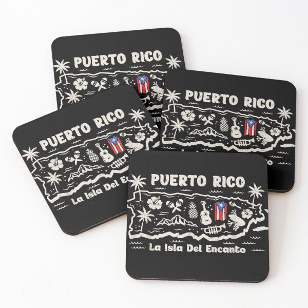 Item preview, Puerto Rico La Isla Del Encanto Tropical Island Map Heritage Pride Design designed and sold by GenioFin.