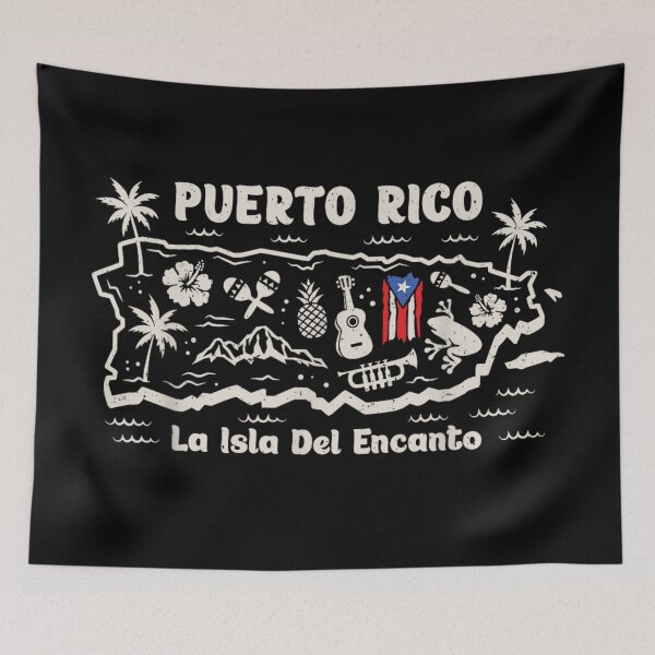Item preview, Puerto Rico La Isla Del Encanto Tropical Island Map Heritage Pride Design designed and sold by GenioFin.