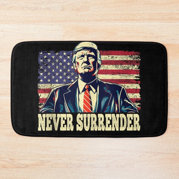 Item preview, Donald Trump Never Surrender American Flag Patriot Election 2024 2028 Design designed and sold by GenioFin.