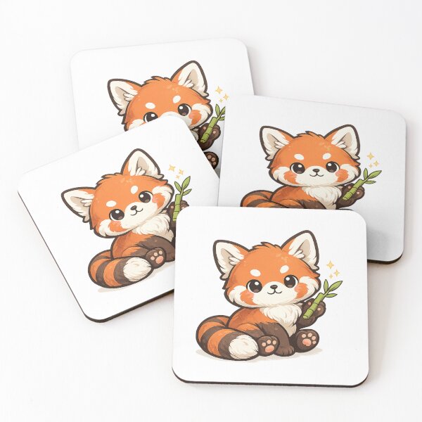 Item preview, Cute Red Panda with Bamboo | Adorable Cartoon Animal designed and sold by Hydravisions.