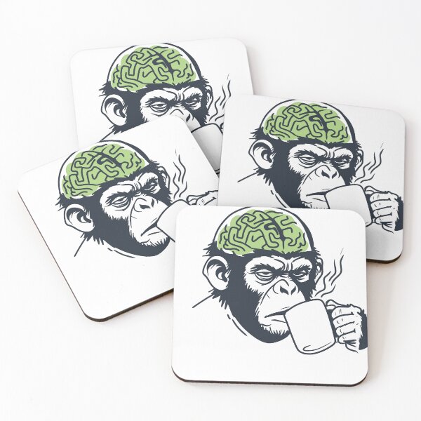 Item preview, Coffee Brain Monkey–Funny Caffeine Lover Design designed and sold by EzekRenne.