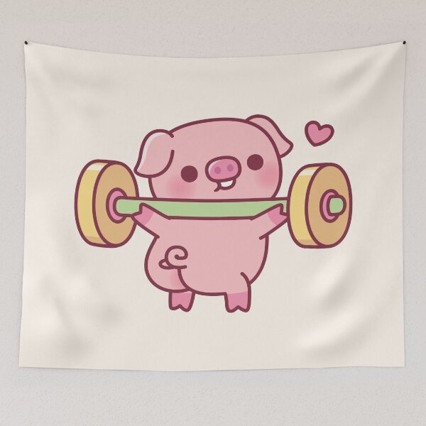 Item preview, Funny Piggy Doing Squats With Weights designed and sold by rustydoodle.