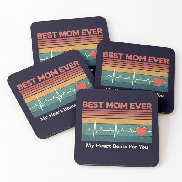 Item preview, Best Mom Ever Heartbeat Vintage T Shirts Love Gift Design designed and sold by KDesignCrafts.
