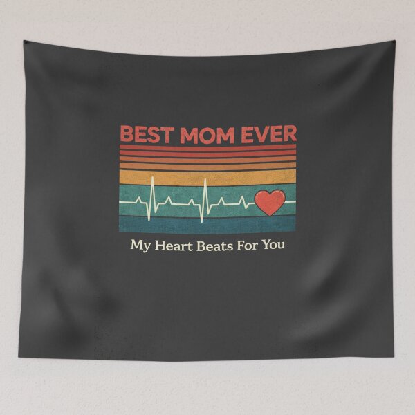 Item preview, Best Mom Ever Heartbeat Vintage T Shirts Love Gift Design designed and sold by KDesignCrafts.
