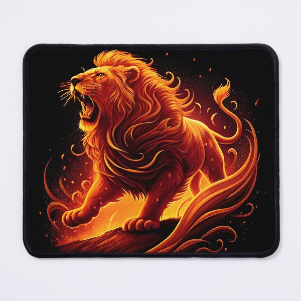 Item preview, fiery lion, on a black background designed and sold by orthodox-icon.