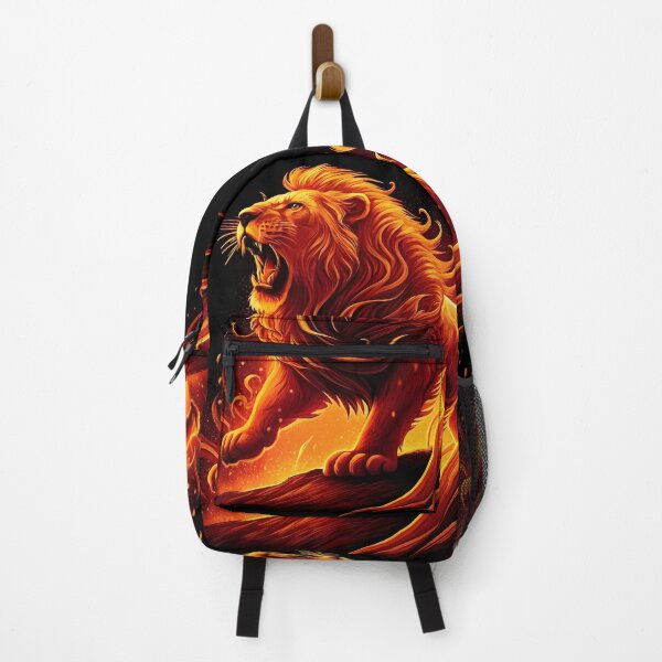 Item preview, fiery lion, on a black background designed and sold by orthodox-icon.