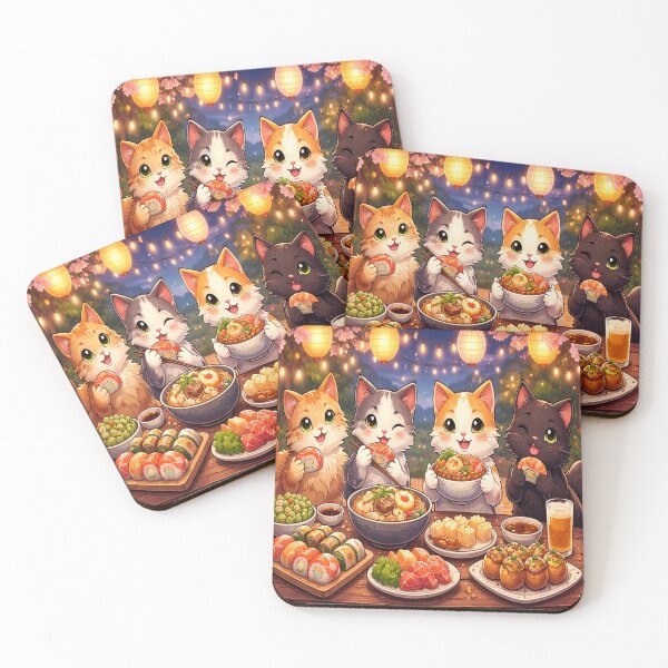 Item preview, Kawaii Sushi Cats Dinner Party designed and sold by DaigaaSikFaan.