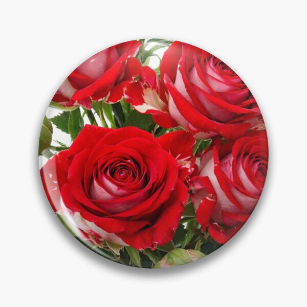 Item preview, Vibrant Red Roses with Dewdrops - Elegant Floral Bouquet on White designed and sold by Dreamy Armine Art.