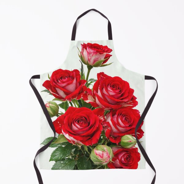 Item preview, Vibrant Red Roses with Dewdrops - Elegant Floral Bouquet on White designed and sold by Dreamy Armine Art.
