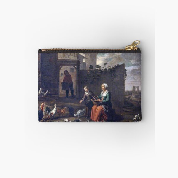 Item preview, A Woman and a Girl Tending Poultry, 1600s - Abraham Willemsens designed and sold by TheCulturedConures.