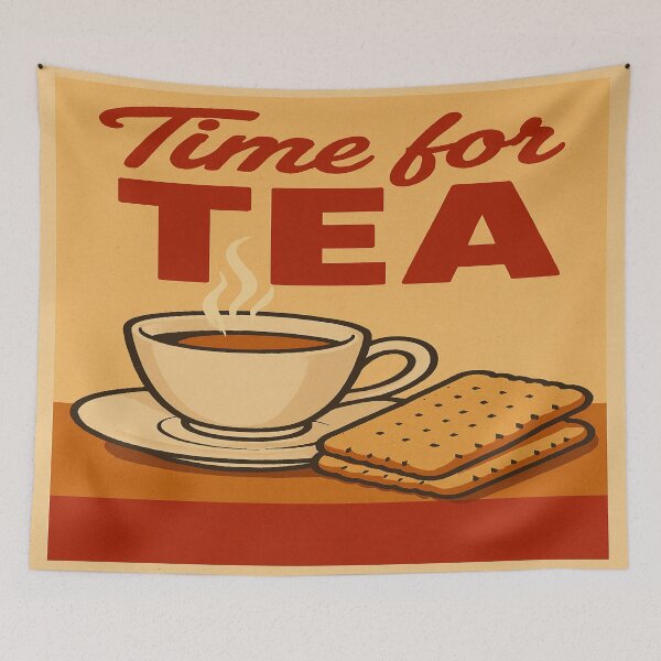 Item preview, Time for Tea – Vintage 1950s Style Poster with Biscuits designed and sold by nigejohn.