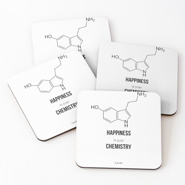 Item preview, Happiness Is Just Chemistry Serotonin Molecule Shirt designed and sold by ChemDesignsGo.