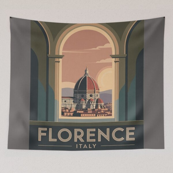 Item preview, Florence Italy Vintage Travel Poster – Window View Renaissance Wall Art designed and sold by Timeless Design.