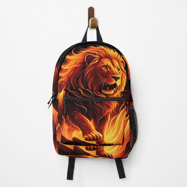 Item preview, fiery lion, on a black background designed and sold by orthodox-icon.