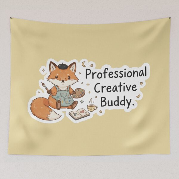 Item preview, Professional Creative Buddy Fox Sticker - Artist Aesthetic & Whimsical Studio Decor designed and sold by Ishqkidua.