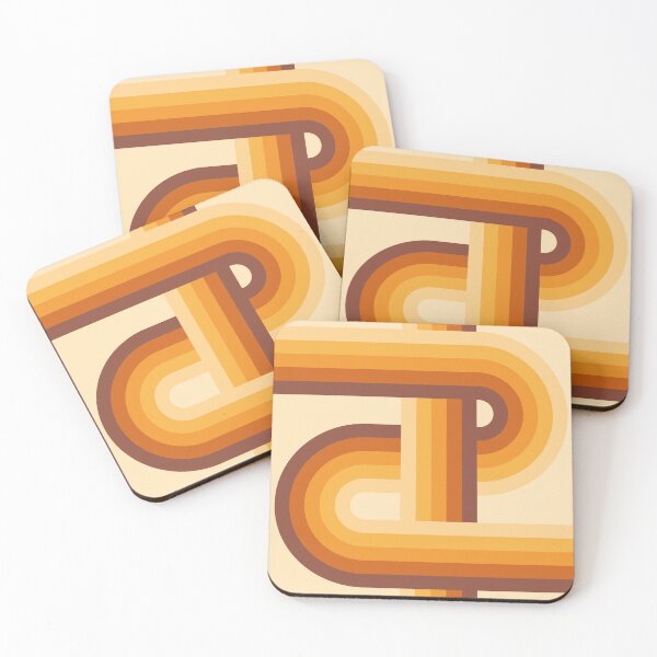 Item preview, Mid Century Modern Abstract Rainbow - Warm brown, orange, yellow designed and sold by JMgraphic.