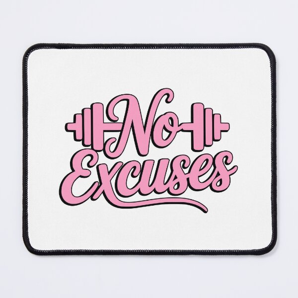 Item preview, No Excuses! Pink Fitness Quote designed and sold by PMCreative.