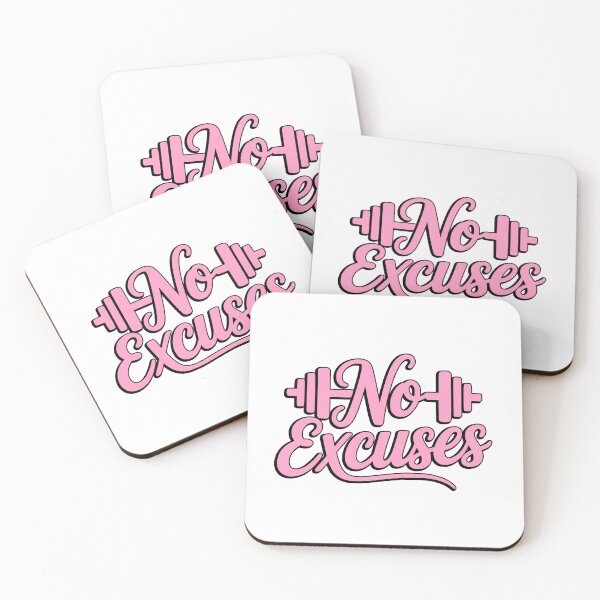 Item preview, No Excuses! Pink Fitness Quote designed and sold by PMCreative.