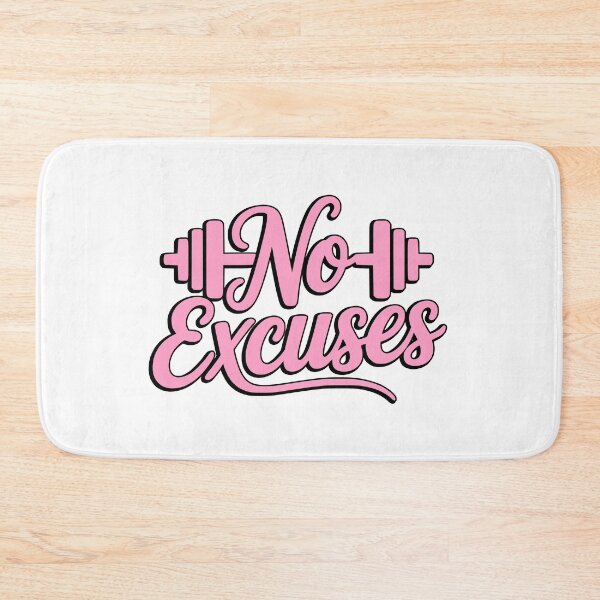 Item preview, No Excuses! Pink Fitness Quote designed and sold by PMCreative.