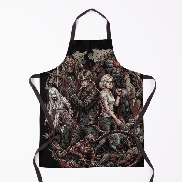 Item preview, RE9 Grace and Leon Facing Eldritch Threats Zombie Horde Grunge Portrait designed and sold by Senpaiwaves.