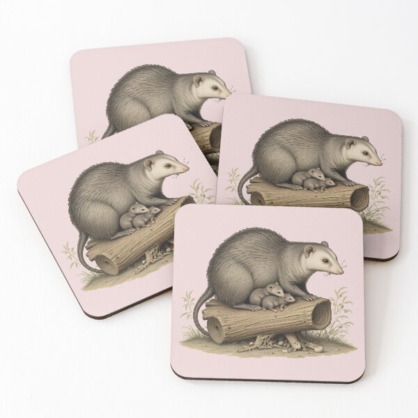 Item preview, Opossum Woodland Fern Colored Pencil Style designed and sold by BloomStudio1.