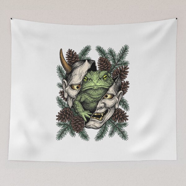 Item preview, A toad in a Yokai mask designed and sold by krabbaraban.