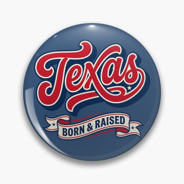 Item preview, Texas Born & Raised Retro Baseball Script | Vintage Texan Pride designed and sold by Cozy-Old-Pub.
