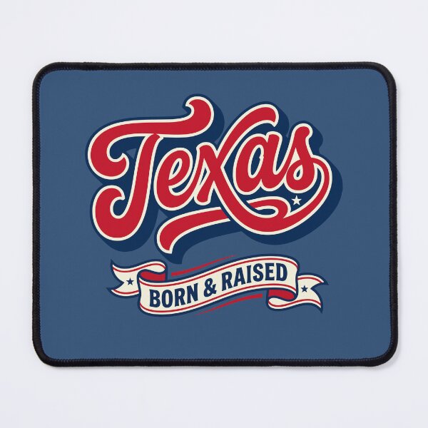 Item preview, Texas Born & Raised Retro Baseball Script | Vintage Texan Pride designed and sold by Cozy-Old-Pub.