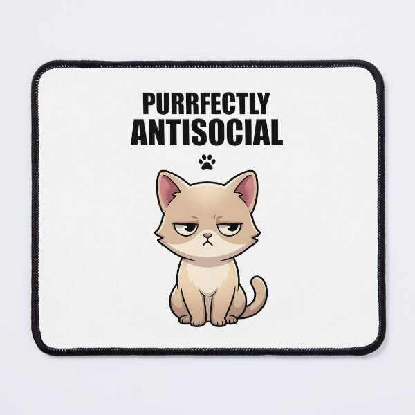 Item preview, Purrfectly Antisocial Grumpy Kawaii Cat Introvert Humor designed and sold by Abe Studio.