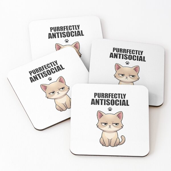 Item preview, Purrfectly Antisocial Grumpy Kawaii Cat Introvert Humor designed and sold by Abe Studio.