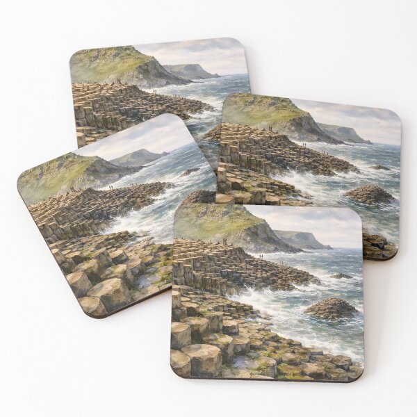 Item preview, Giant’s Causeway Coastal Cliffs – Ireland Watercolour Art designed and sold by Rough Sketches – Ireland Inspired Art.