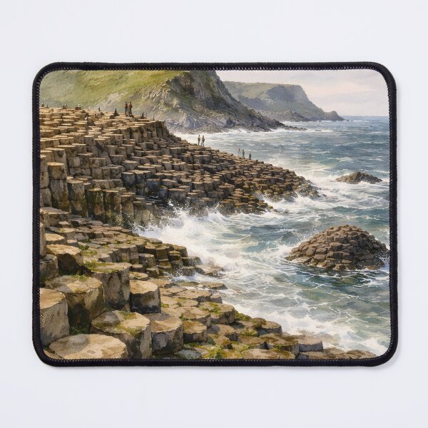 Item preview, Giant’s Causeway Coastal Cliffs – Ireland Watercolour Art designed and sold by Rough Sketches – Ireland Inspired Art.
