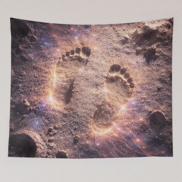 Item preview, Jesus Footprint on the Moon – Moon Aesthetic Celestial Space Art designed and sold by ImaginingNebulae.
