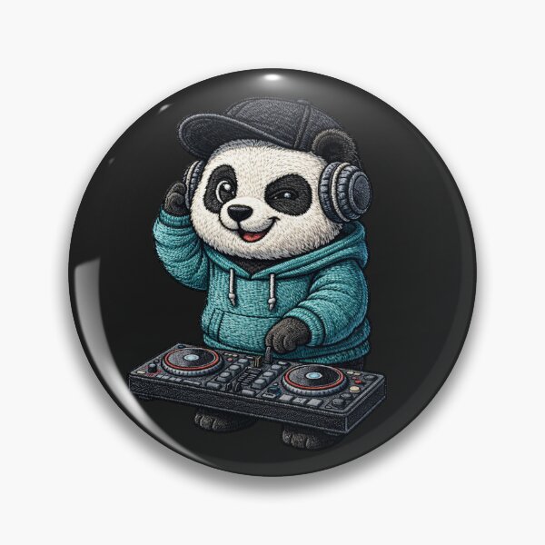 Item preview, DJ Panda – Embroidered Patch Style Street Music Animal Art designed and sold by ColorSplash123.