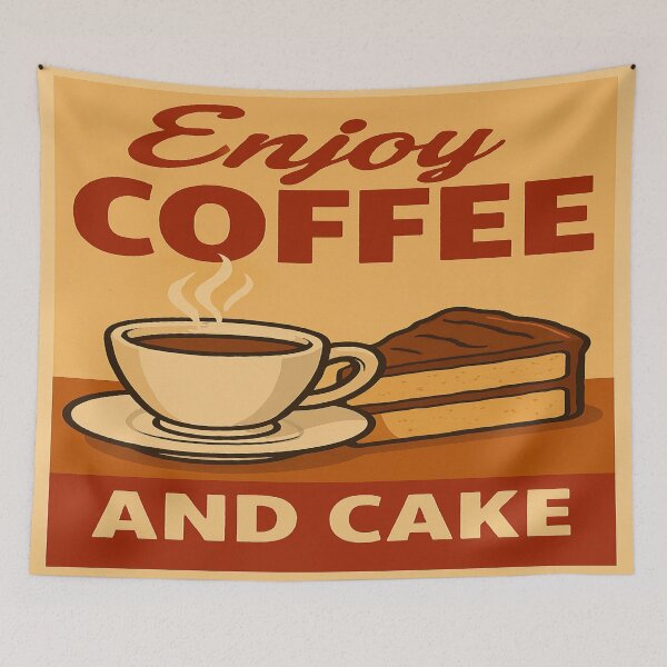 Item preview, Enjoy Coffee and Cake – Vintage 1950s Style Poster designed and sold by nigejohn.