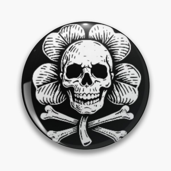 Item preview, Minimalist Skull and Clover Crossbones Lucky Shamrock Tattoo Style Irish Art designed and sold by JolinChinn.