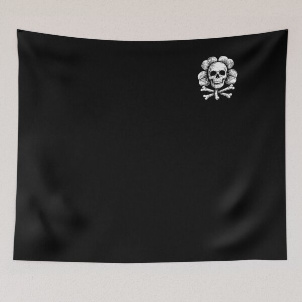Item preview, Minimalist Skull and Clover Crossbones Lucky Shamrock Tattoo Style Irish Art designed and sold by JolinChinn.
