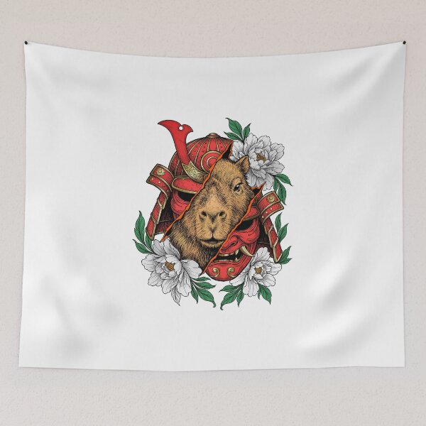 Item preview, A capybara wearing a samurai helmet designed and sold by krabbaraban.