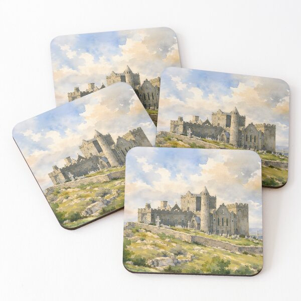 Item preview, Rock of Cashel Watercolour – Historic Irish Castle Landscape Art designed and sold by Rough Sketches – Ireland Inspired Art.