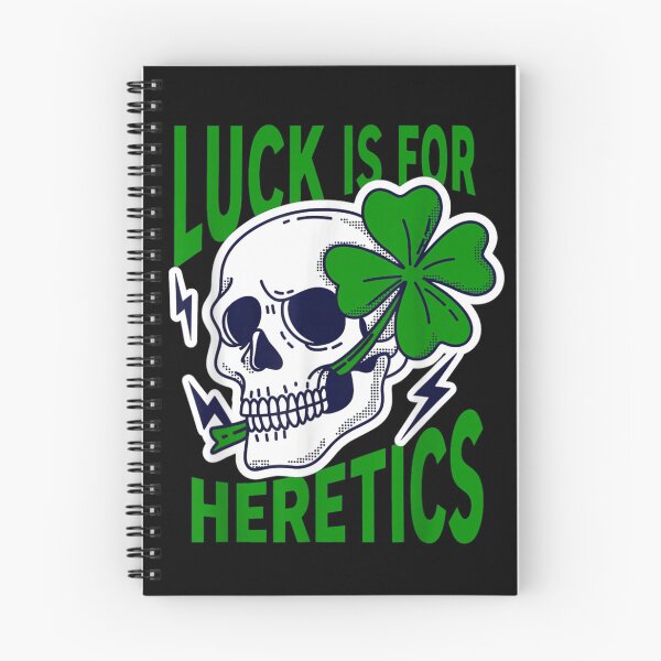 Item preview, Luck Is For Heretics Graffiti Skull Green Clover Christian Streetwear Bible Verse designed and sold by JolinChinn.